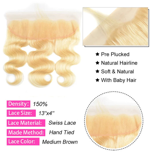 Brazilian 613 Blonde Bundles With Frontal Body Wave