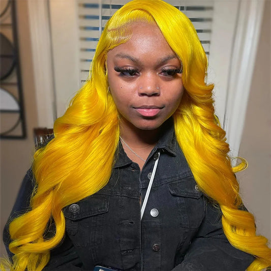 Light Yellow Lace Front Wig Human Hair Raw Body Wave Transparent Lace  Virgin Hair